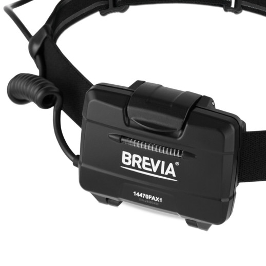 Фонарь налобный Brevia 470Lm, 3xAA, IP64, задний свет