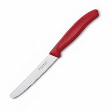 Нож кухонный Victorinox SwissClassic для овощей 11 см (серрейтор) красный