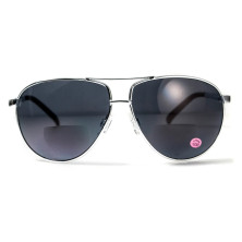 Очки бифокальные (защитные) Global Vision Aviator Bifocal (+2.0) (gray), черные бифокальные линзы в металлической оправе