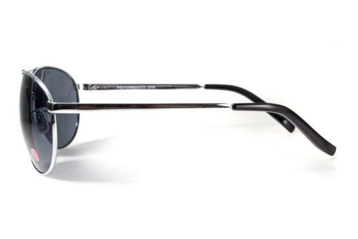 Очки бифокальные (защитные) Global Vision Aviator Bifocal (+2.0) (gray), черные бифокальные линзы в металлической оправе