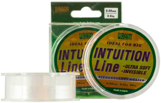 Леска Brain Intuition 50m 0,08 mm #0,22 0,6 kg 1,2 lb clear
