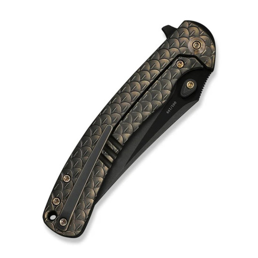 Нож складной туристический Weknife Dracarys, (9.1 см) Böhler M390 / титан 6AL4V бронзовый/черный