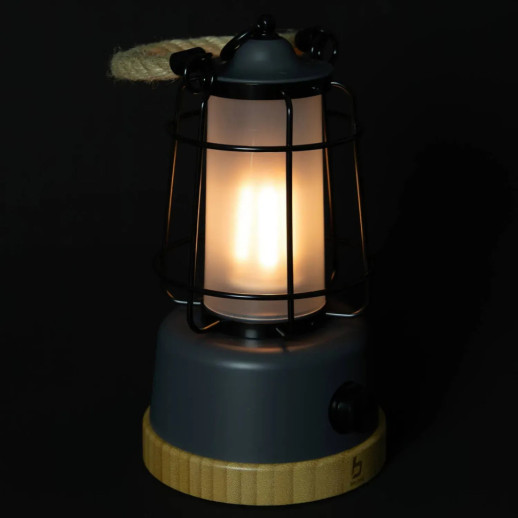 Фонарь кемпинговый Bo-Camp Harlington Rechargable Dimming 370 Lumen Bamboo-Grey (5818921)