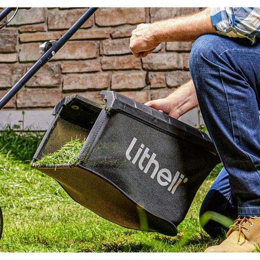 Аккумуляторная газонокосилка Litheli, питание от павербанка (УМБ Litheli Power Bank 20000mAh, 45W, 4А SE в комплекте)