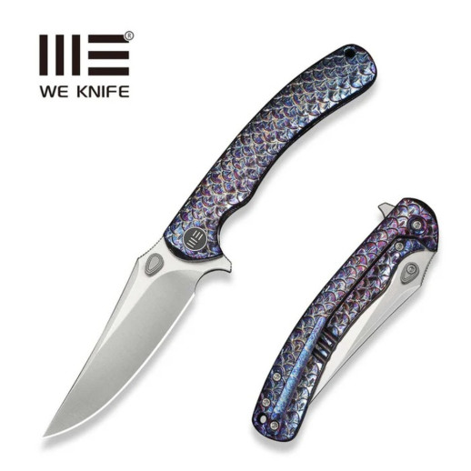 Нож складной туристический Weknife Dracarys, (9.1 см) Böhler M390 / титан 6AL4V пламенный