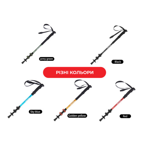 Трекинговая палка 3-сек. Naturehike Men ST 01 6061 AL NH17D001-Z, алюминий, зеленый
