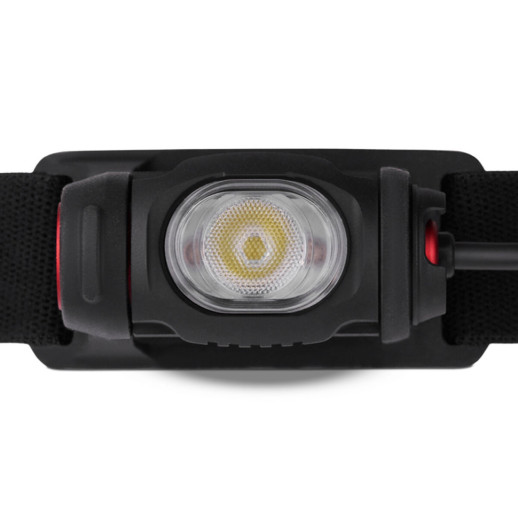 Фонарь налобный Brevia 500Lm, 2600mAh micro-USB, IP64, задний свет