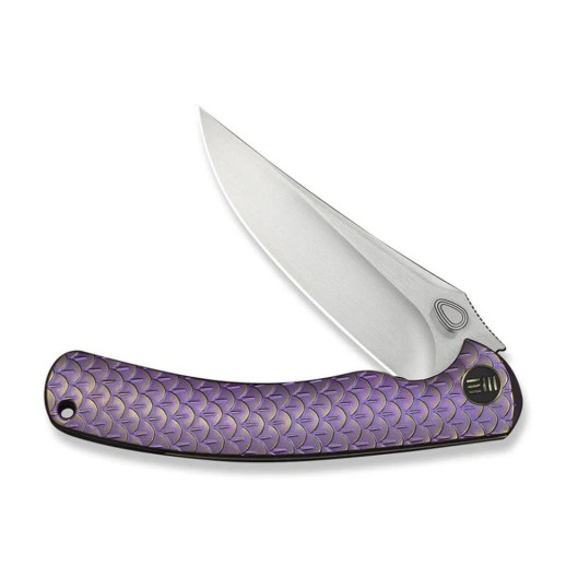 Нож складной туристический Weknife Dracarys, (9.1 см) Böhler M390 / титан 6AL4V фиолетовый/золотой