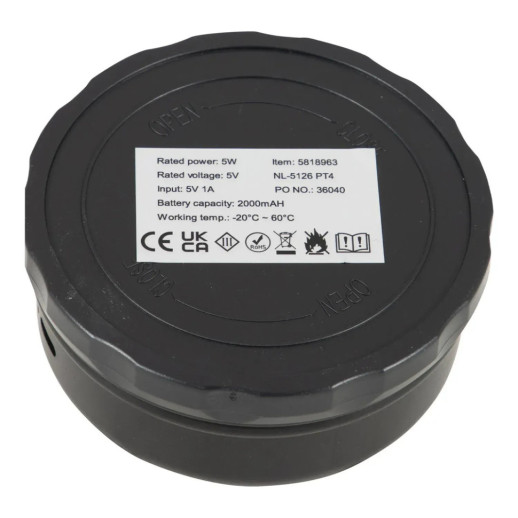 Фонарь кемпинговый Bo-Camp Weirfield Rechargable 180 Lumen Black (5818963)