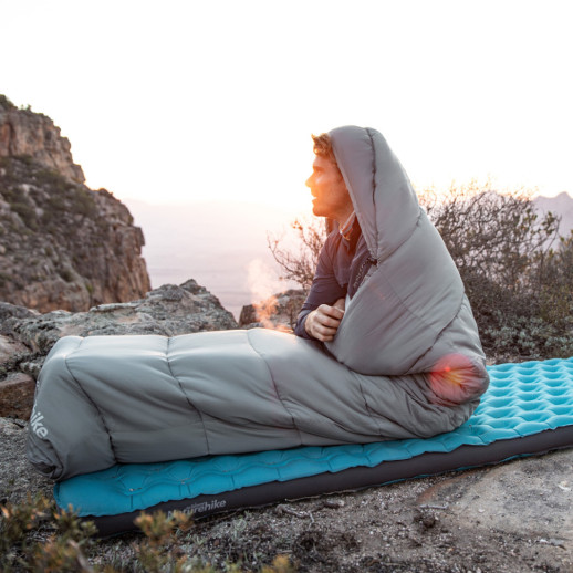 Спальный мешок с капюшоном Naturehike MS100 CNK2350WS023 левый, серый