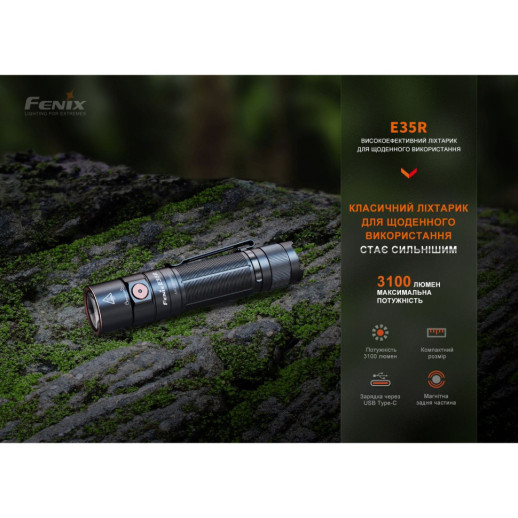 Фонарь ручной Fenix ​​E35R (Вскрытая упаковка / ремонт драйвера / отсутствует диффузор)