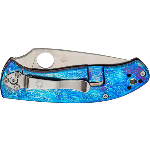 Нож Spyderco Tenacious, D-2, Titanium blue