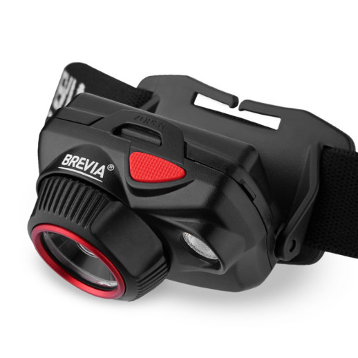 Фонарь налобный Brevia 520Lm, Focus Control, 800mAh/3xAAA, IP64 (белый/красный)