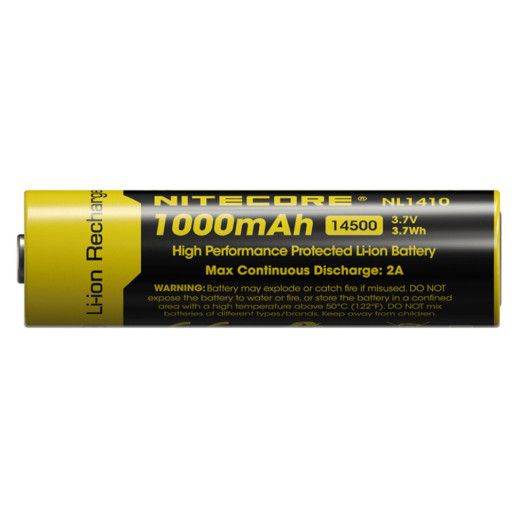 Аккумулятор литиевый Li-Ion 14500 Nitecore NL1410 (1000mAh), защищенный