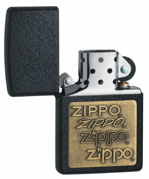 Зажигалка Zippo Brass Emblem Black Crackle, ZP362