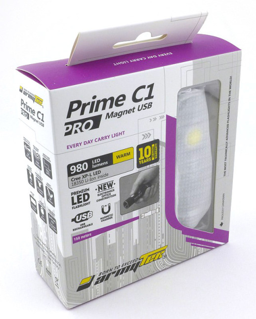 Туристический фонарь Armytek Prime C1 Pro, магнитная зарядка, v3 XP-L Warm (F05701SW)