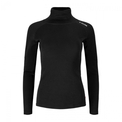 Термокофта жен. Aclima WarmWool 200 Roll Neck W's Jet Black L