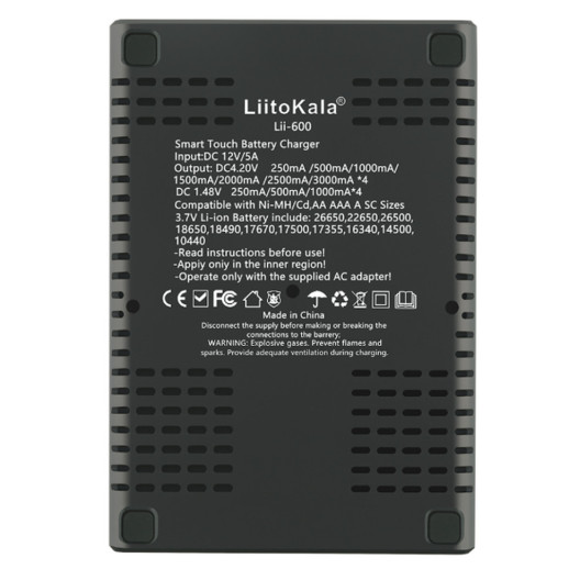 Универсальное интеллектуальное зарядное устройство LiitoKala Lii-600 EU для аккумуляторов + автомобильный кабель