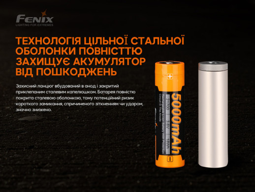 Аккумулятор 21700 Fenix ARB-L21-5000 V2.0 (витринный образец / поврежденная упаковка)