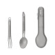 Туристический набор ложка-вилка NexTool Titanium Tableware Set, титан