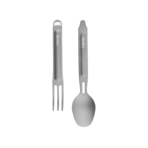 Туристический набор ложка-вилка NexTool Titanium Tableware Set, титан