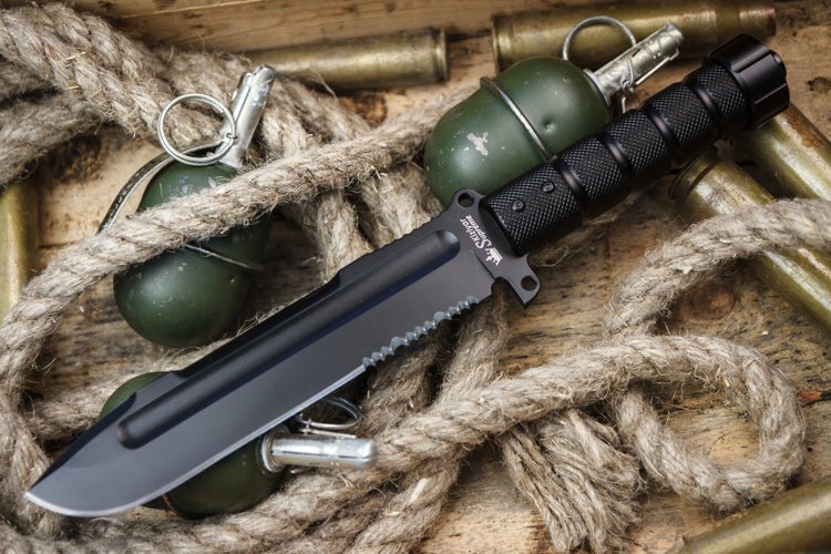 Нож Kizlyar Supreme Survivalist Z, сталь AUS8, Black Titanium