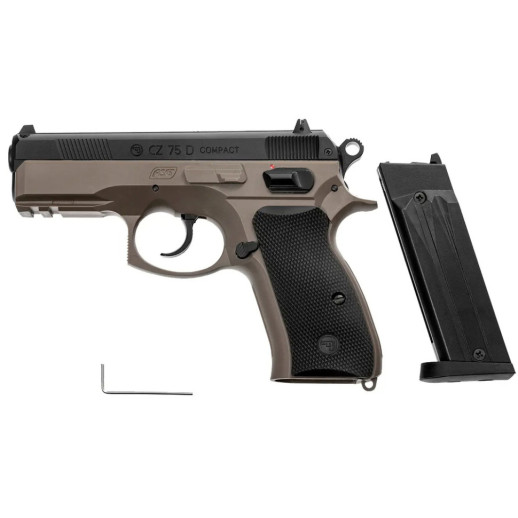 Пистолет страйкбольный ASG CZ 75D Compact FDE Spring кал. 6 мм