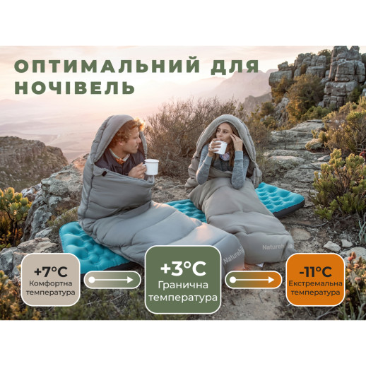 Спальный мешок с капюшоном Naturehike MS300 CNK2350WS023 левый, серый