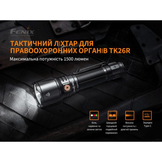 Фонарь ручной Fenix ​​TK26R (Поврежденная упаковка / царапины на корпусе / замена USB заглушки / ремонт межконтактных соединений)