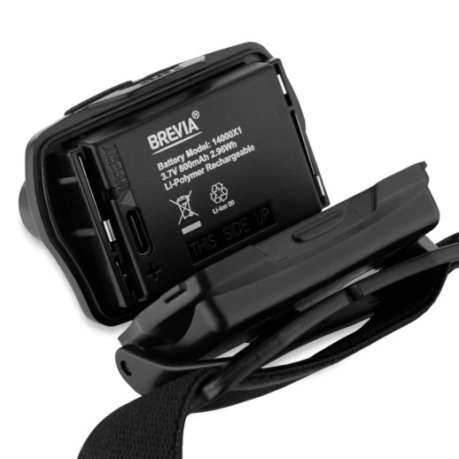 Фонарь налобный Brevia 700Lm, Focus Control, 800mAh/3xAAA, IP64 (белый/теплый белый)