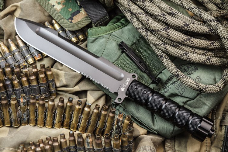 Нож Kizlyar Supreme Survivalist Z, сталь AUS8, Gray Titanium