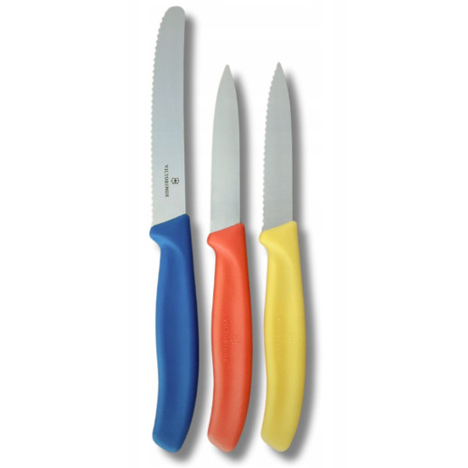 Набор ножей для чистки овощей Victorinox Swiss Classic 3 ножа желт/оранж/син 6.7116.32C1