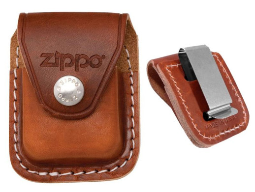 Чехол Zippo коричневый с клипсой LPCB