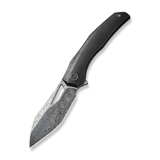 Нож складной туристический Weknife Ignio Mystery Box (8.39 см) Damasteel (Hakkapella) / 6AL4V Titanium черный