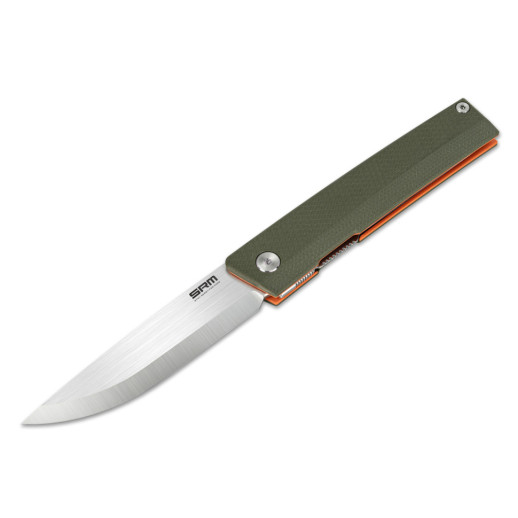 Нож складной туристический SRM Gent 401L-GP (8.3 см) 10Cr/G10 зеленый