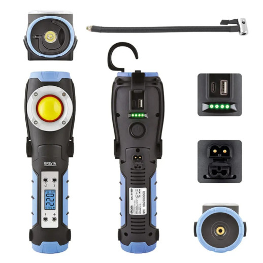 Лампа инспекционная Brevia LED 18W 1800lm+компрессор 100W 7800mAh type-C