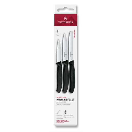 Набор ножей для чистки овощей Victorinox Swiss Classic 3 ножа черн 6.7113.34