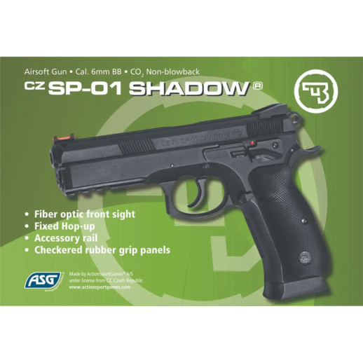 Пистолет страйкбольный ASG CZ SP-01 Shadow СО2 кал. 6 мм
