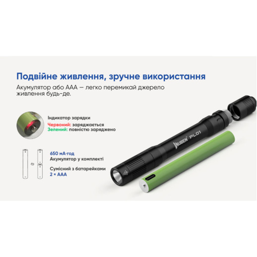 Фонарь Wuben PL01, черный