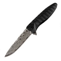 Складной нож Ganzo G620, черный с травлением