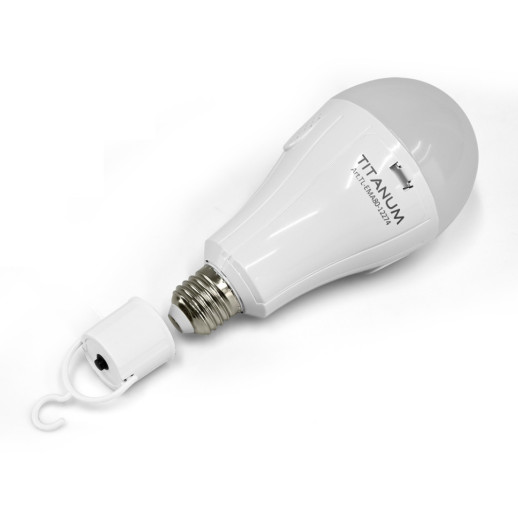 LED лампа аккумуляторная TITANUM A80 12W E27 4000K 230V