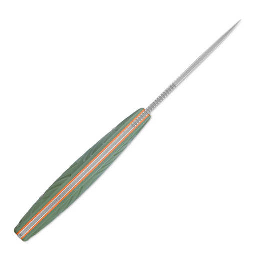 Нож с чехлом туристический SRM Fossa 605T-GP, (8.8 см) 14C28N / G10 зеленый