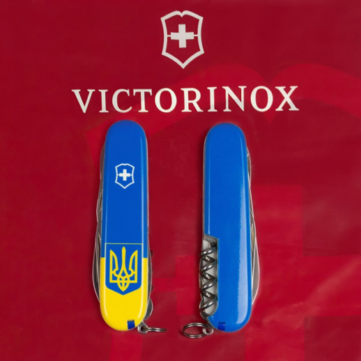 Нож Climber Ukraine 91мм/14функ/Герб на флаге верт.