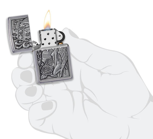 Зажигалка Zippo 207 Skull And Angel Emblem (49442)