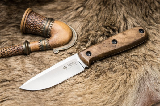 Нож Kizlyar Supreme Colada сатин, сталь AUS8, кожаный чехол
