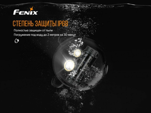 Фонарь налобный Fenix HM65R + Фонарь универсальный Fenix E-LITE (вскрытая упаковка)