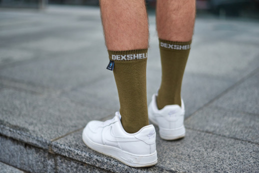 Носки водонепроницаемые Dexshell Ultra Thin Crew OG, р-р М, хаки(открытая/поврежденная упаковка)