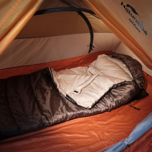Спальник с капюшоном Naturehike U350 NH20MSD07, (1°C), правый, коричневый