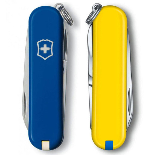 Нож Victorinox Classic SD Ukraine 58мм/7функ/син-желт