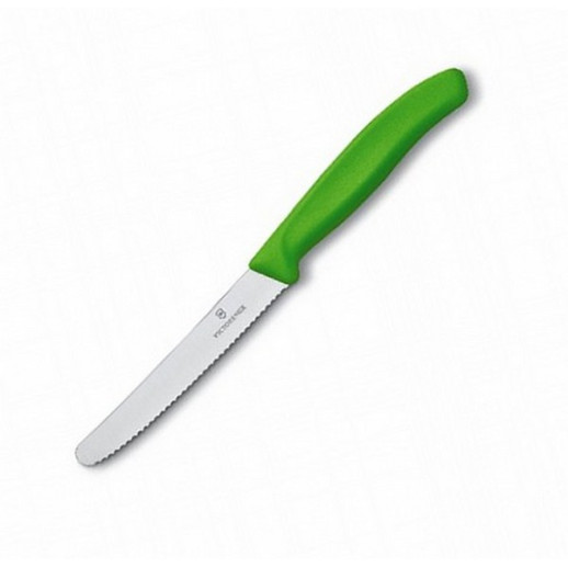 Нож кухонный Victorinox SwissClassic для овощей 11 см (серрейтор) зеленый